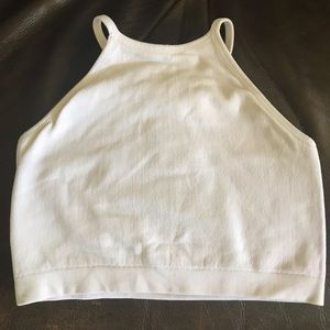 forever 21 white halter crop sports bra 🖤